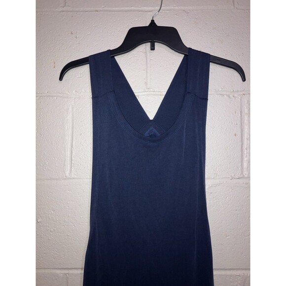 Donna Karan Active Midi-length Dress Womens Round-Neck Stretch Size XS Navy - Picture 2 of 16